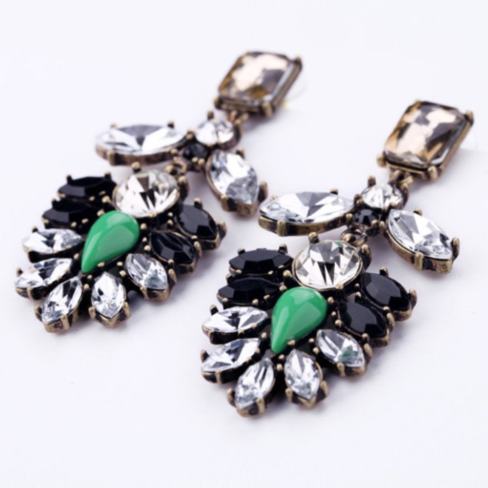 Large Multi Crystal Bold Stud Earrings - image 4